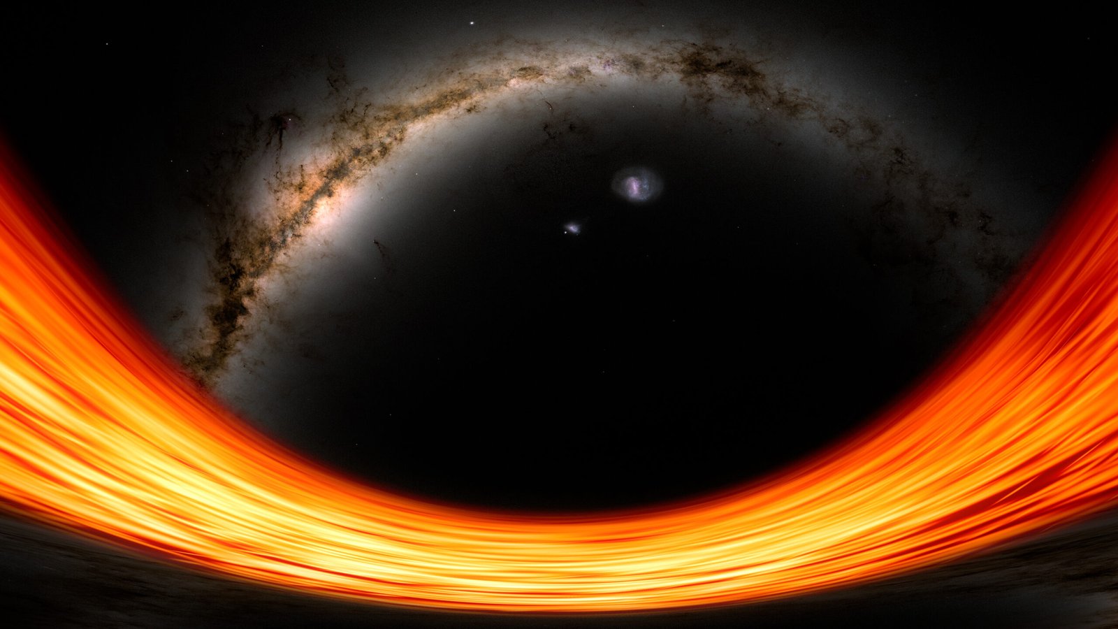 Planet orbiting close to a spinning black hole, where gravitational time dilation is far stronger than it is farther out
