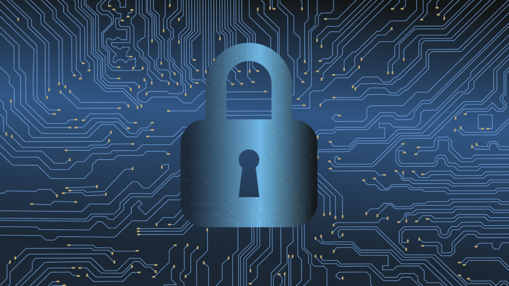 Abstract digital encryption and cybersecurity concept
