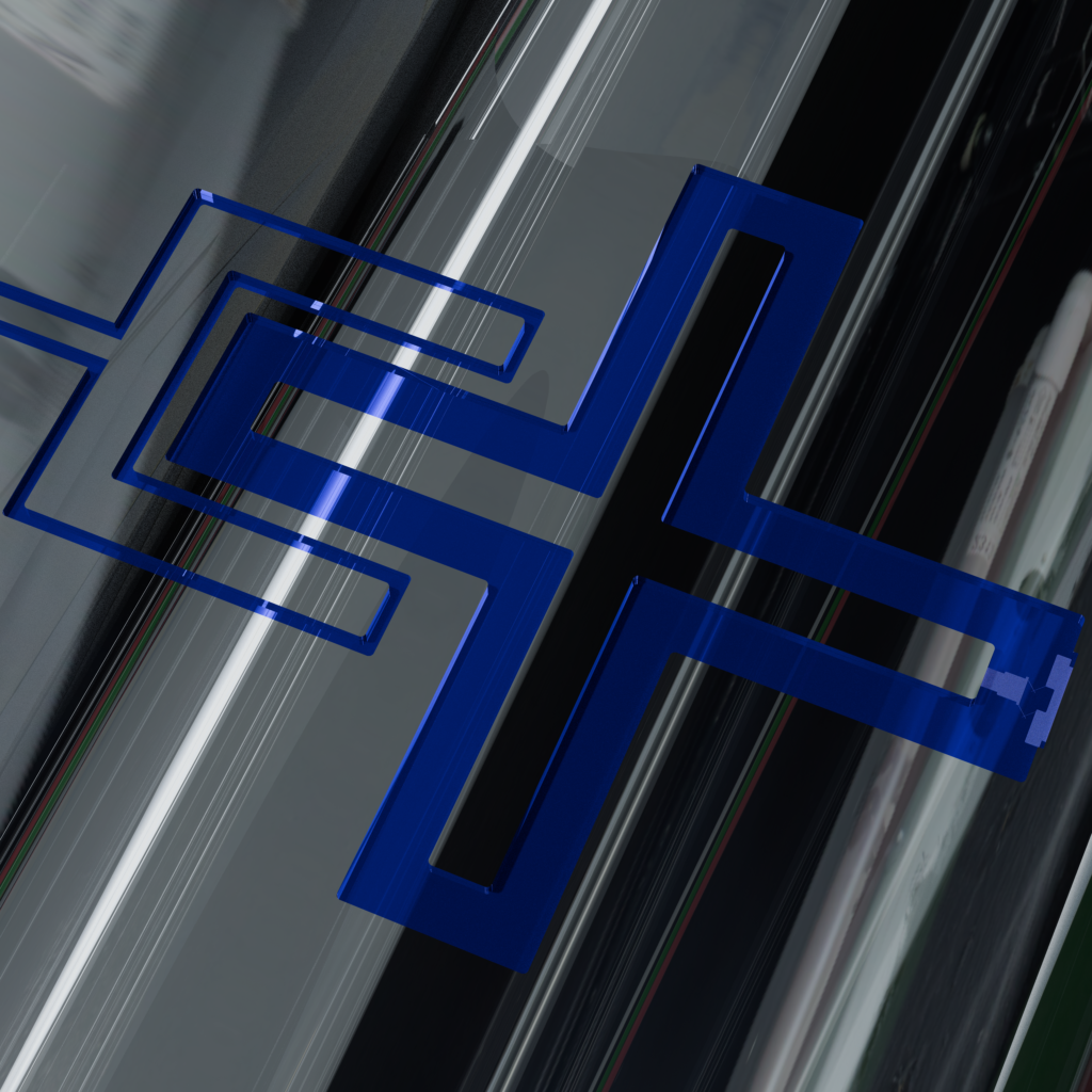 A rendered cross-shaped transmon qubit