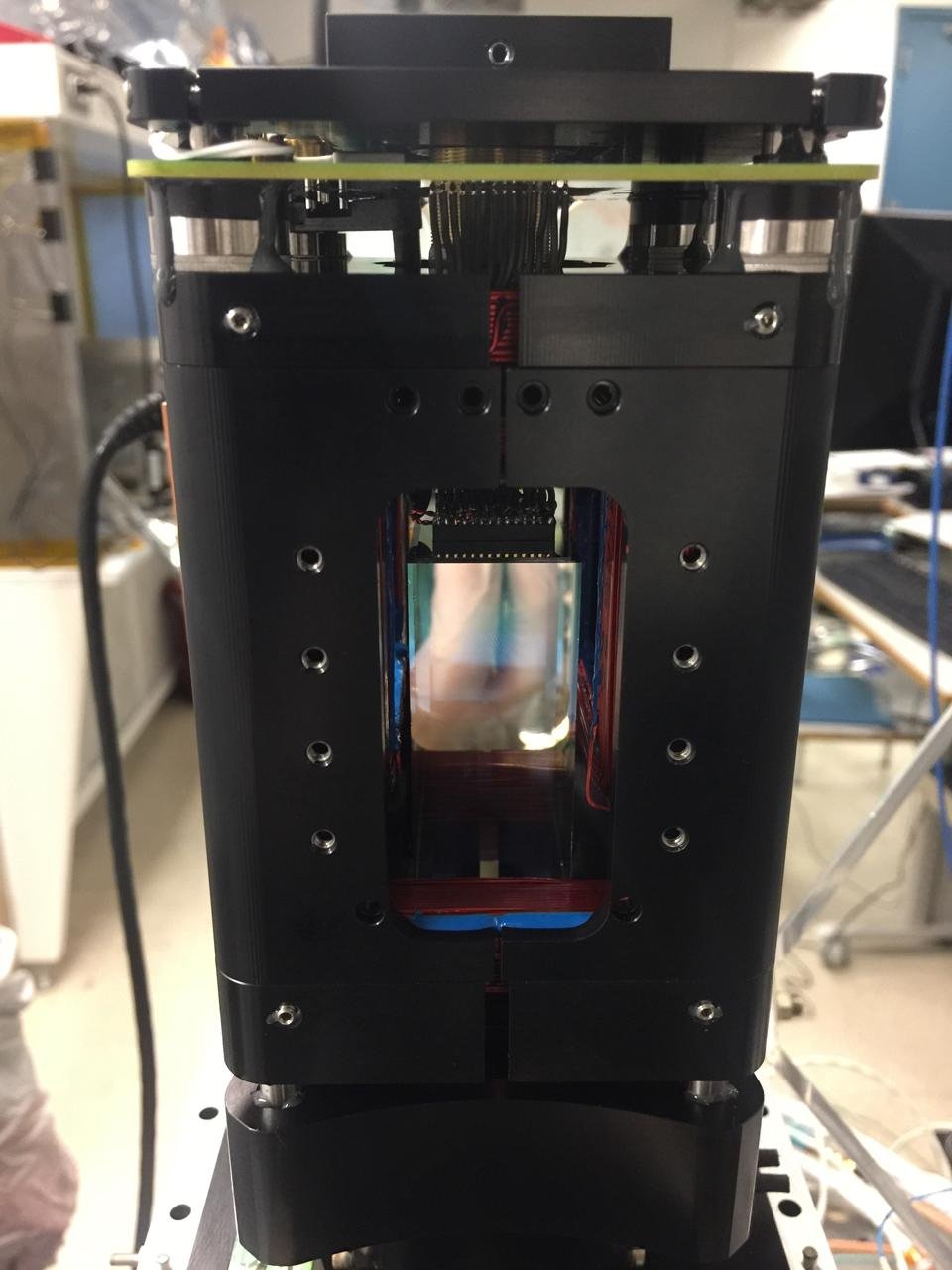 NASA Cold Atom Lab hardware used for atom interferometer experiments related to the double-slit experiment